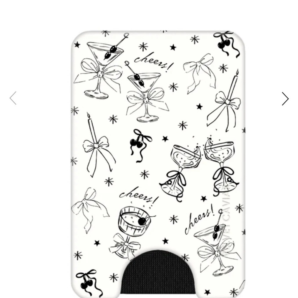 Velvet Caviar Black and White Martini Cheers Phone Cover